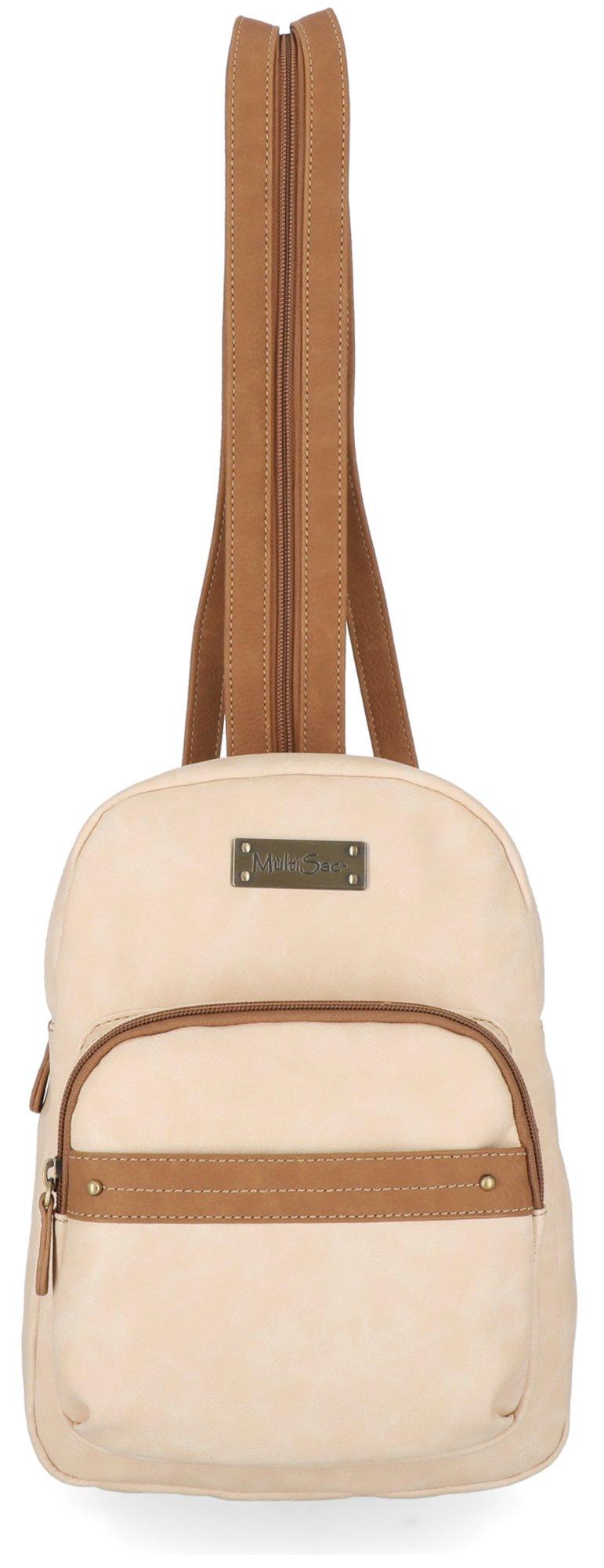 MultiSac Major Vegan Leather Womens Backpack Convertible Crossbody Bag 